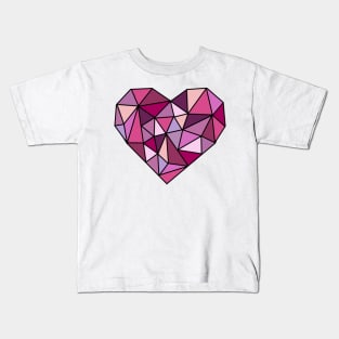 Pink Crystal Heart Kids T-Shirt